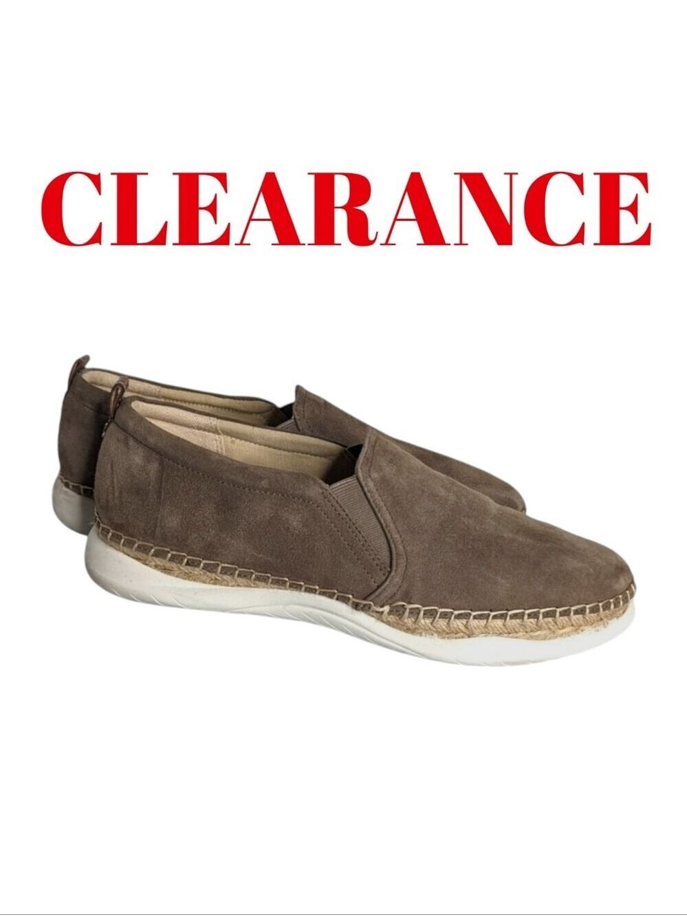 Sam Edelman Leather Slip-On Espadrille Sneakers Kassie Grey Women 10M NO OFFERS